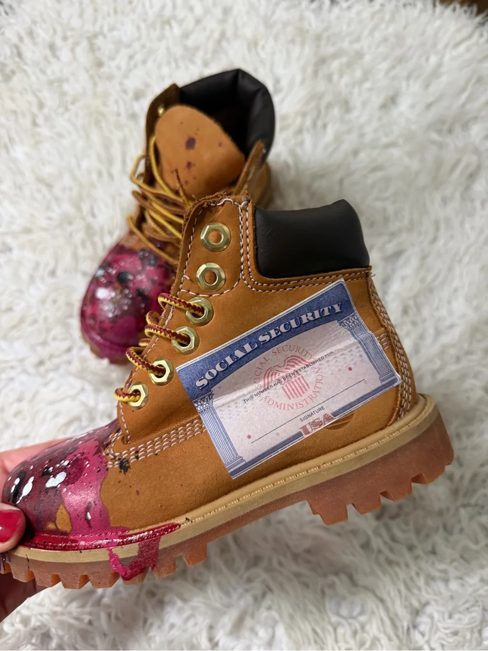 Custom designed Timberlands boots